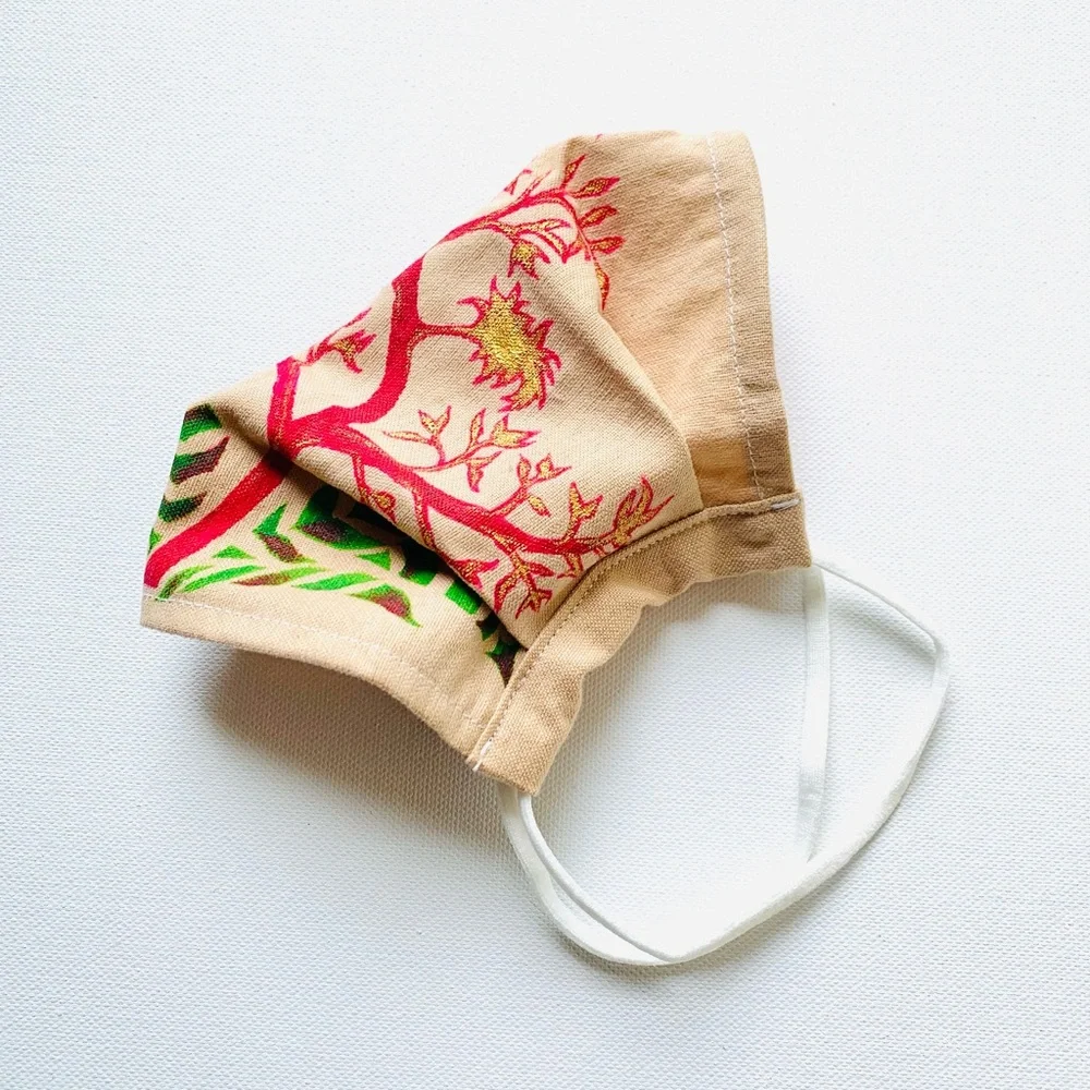 NEW Handmade Painted Dyed 3D Mango Plant Print 3D Face Mask